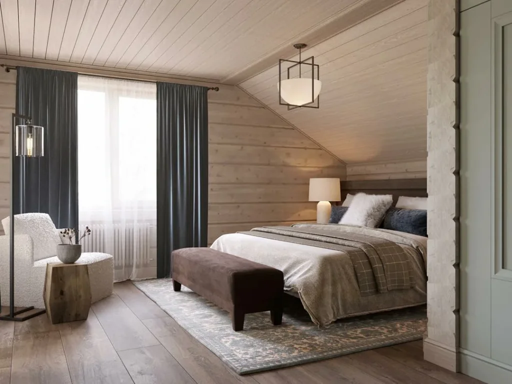 Отделка имитацией бруса внутри помещений