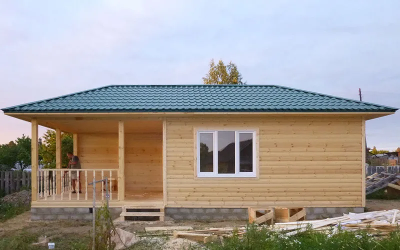 Каркасная баня из имитации бруса