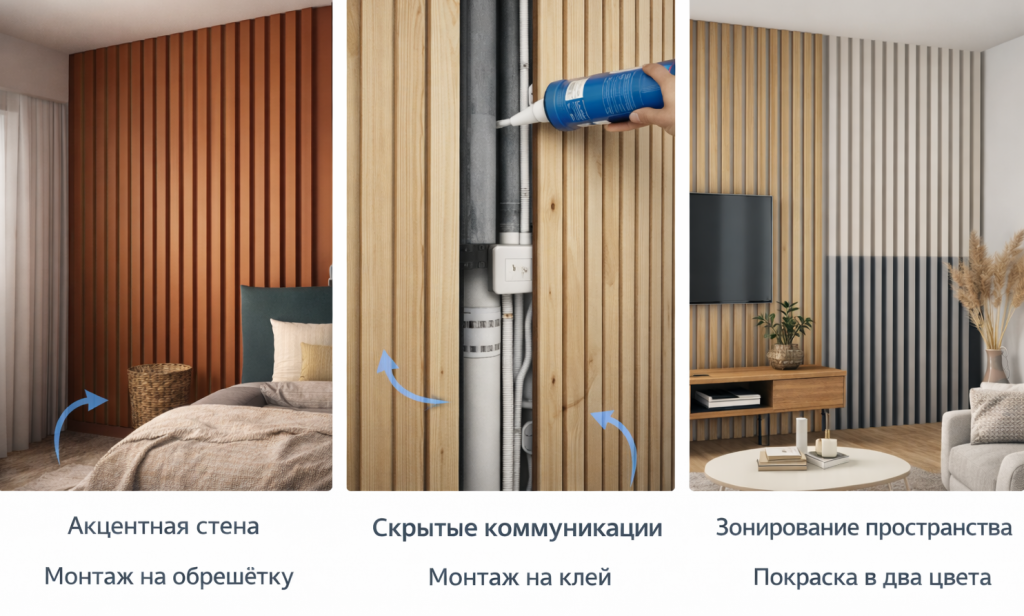 Стеновые рейки под